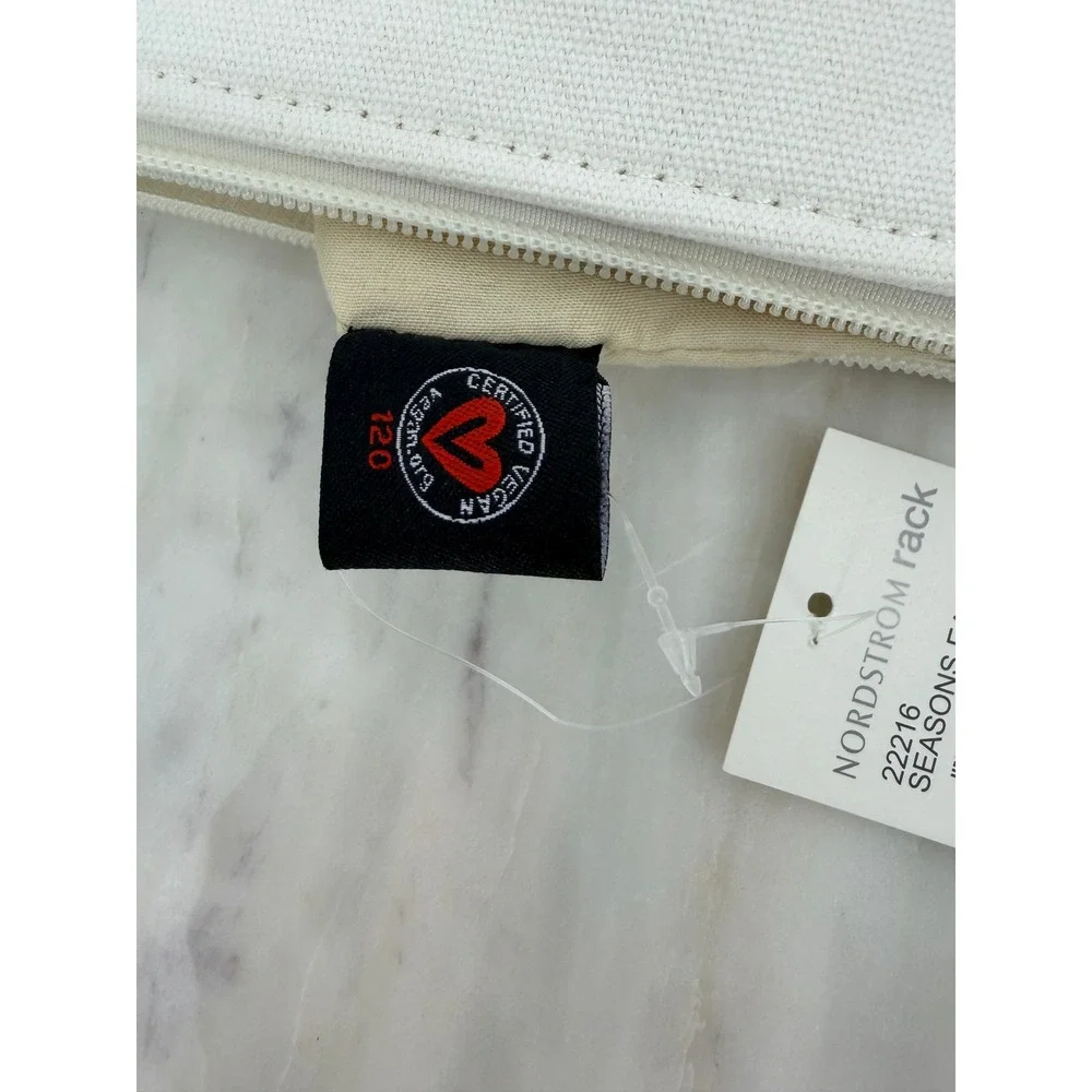 Season's Eatings Canvas Pouch Gold Metallic Holiday Wristlet White Vegan Bag